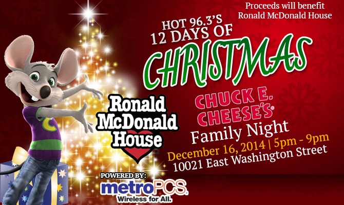 12 Days of Christmas Chuck E. Cheese Family Night DL