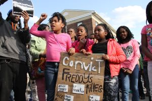 kids at Freddie Gray rally