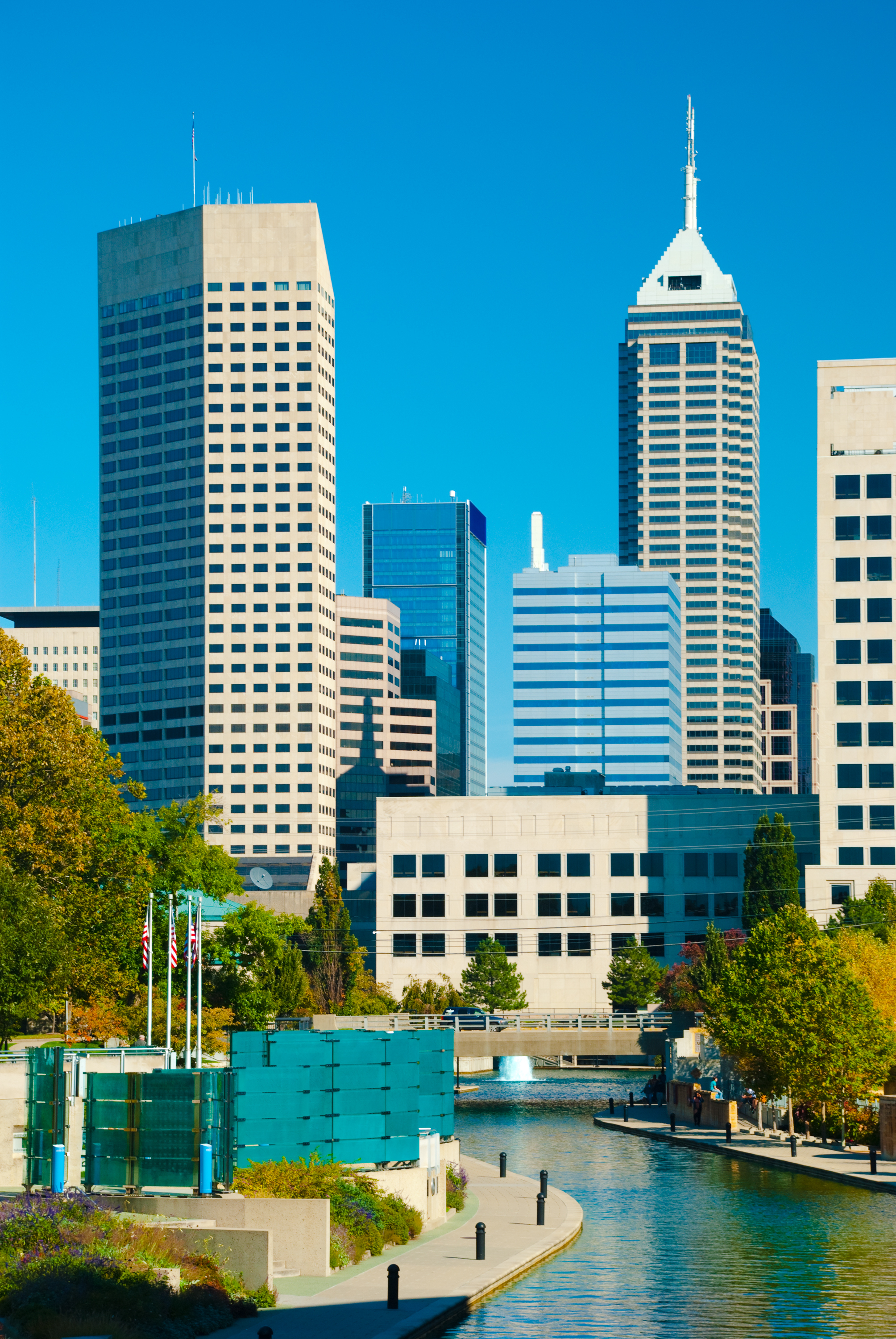 Indianapolis downtown and central canal