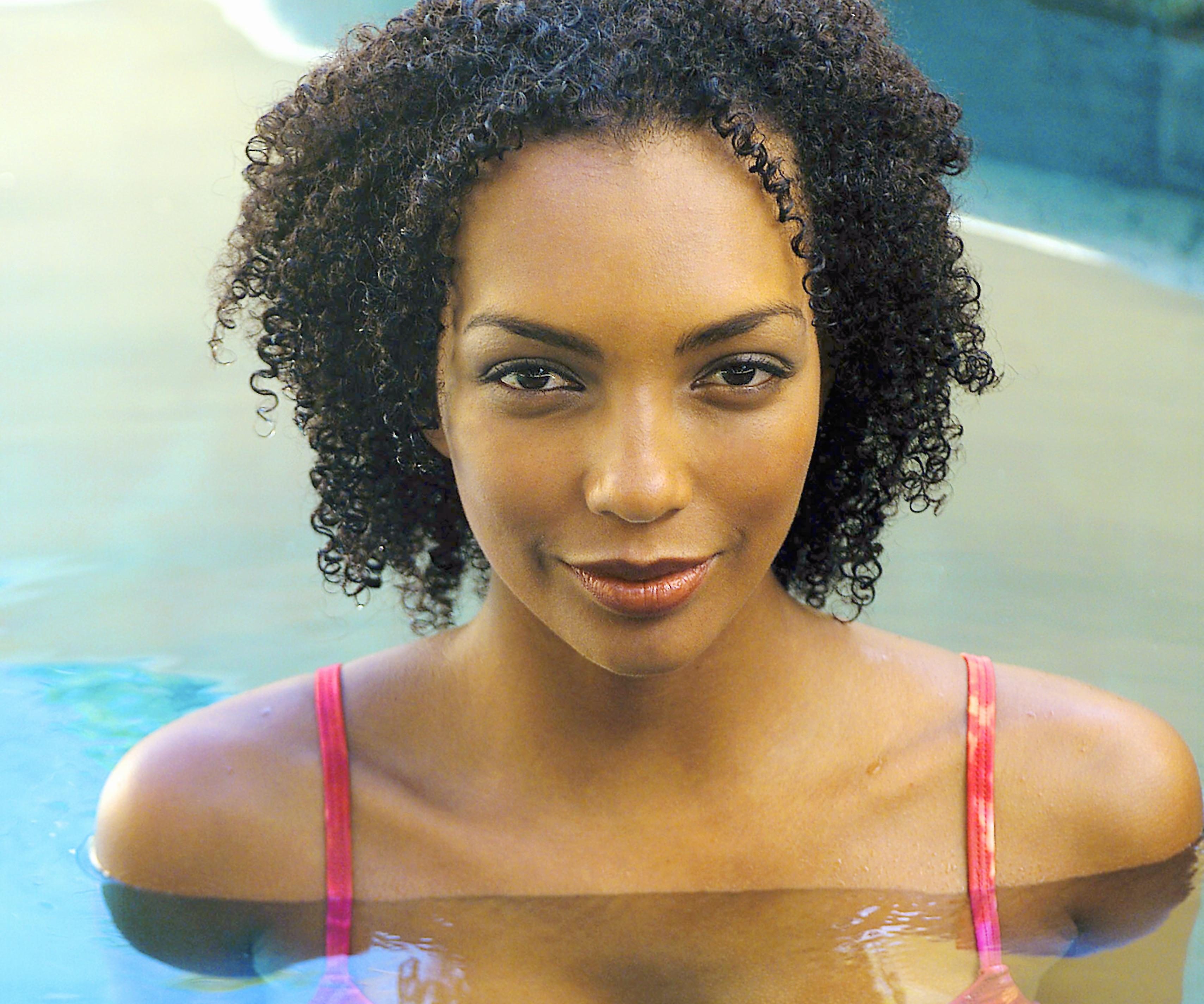 Head and Shoulders of a Women Swimming