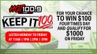 THE NEW HOT 100.9 KEEP IT 100 CASH CONTEST
