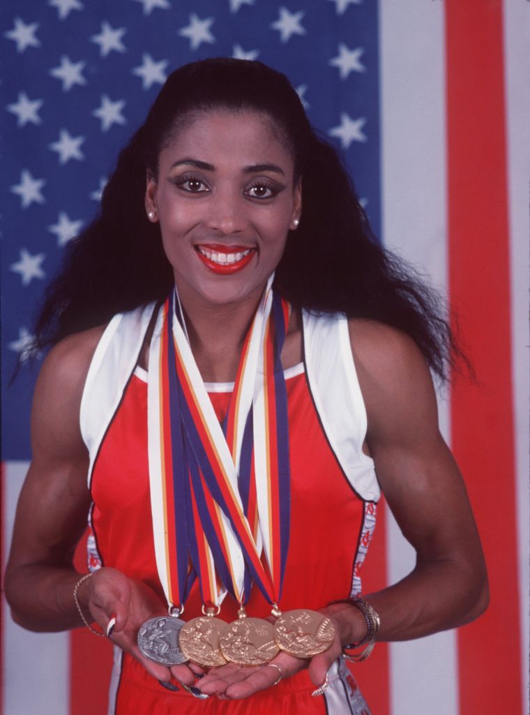 Florence Griffith-Joyner - Track and Field (1988 Seoul Olympics) - 3 Gold medals (100m, 200m, 4x100m relay).