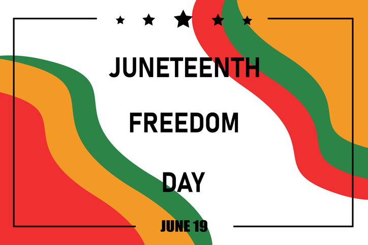 Juneteenth Freedom Day Background Design. Poster or Banner with Juneteenth. June 19. Vector Illustration.