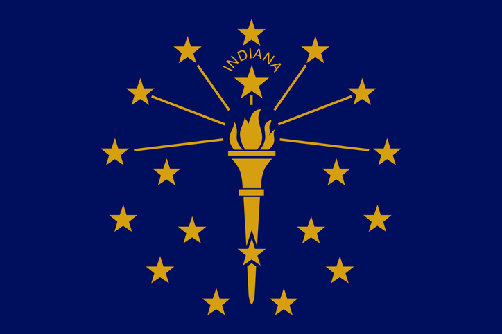 Indiana state simple flag. US state flag