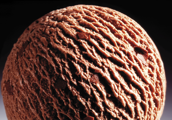 Scoop of chocolate ice cream